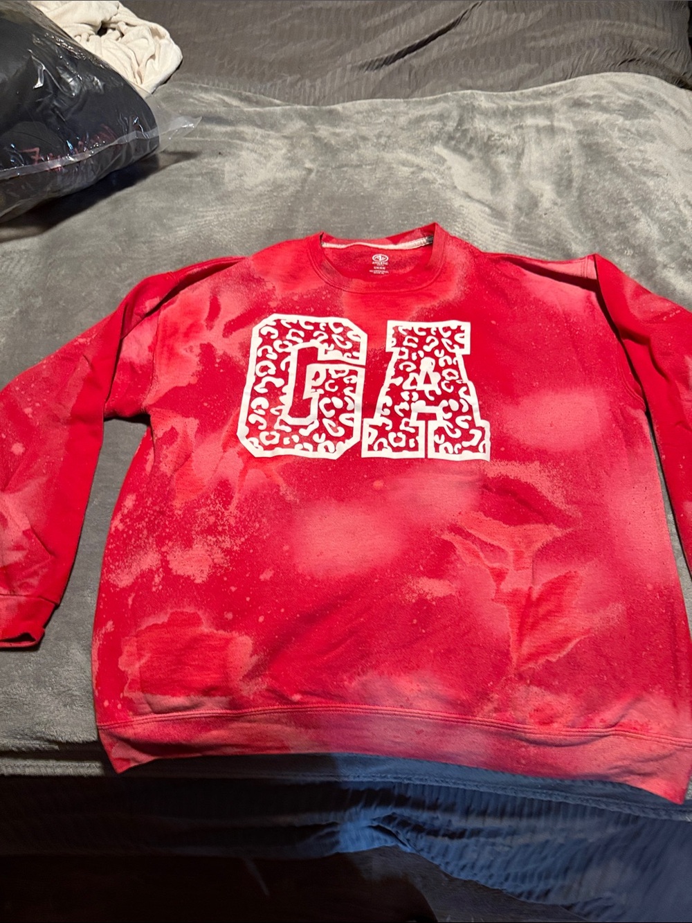 Athletic Works Red Crewneck Sweatshirt with White GA Graphic